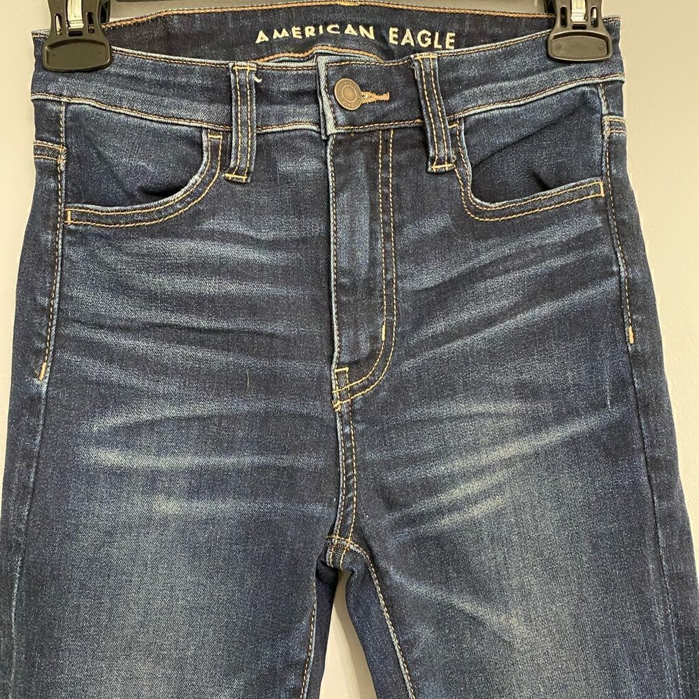 American Eagle Super Hi-Rise Jegging Crop Women Size 0 - Picture 3 of 9